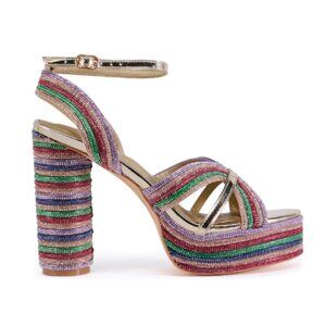 AZALEA WANG KINSLEE MULTI DIAMOND ROPE PLATFORM SANDAL